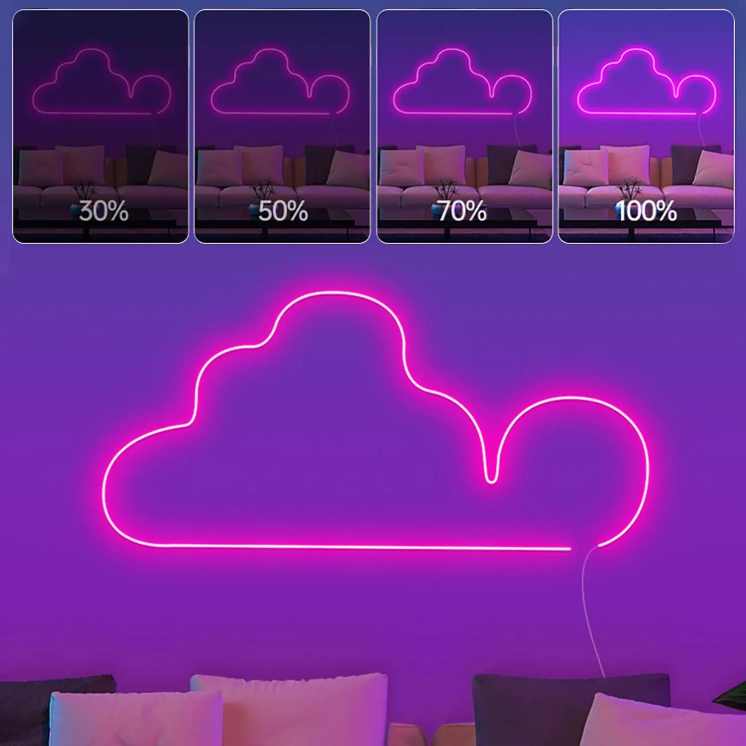 RGB LED Waterproof Neon Strips with APP & Remote, Smart WIFI Works with Alexa, Adjustable Brightness For Indoor And Outdoor Use