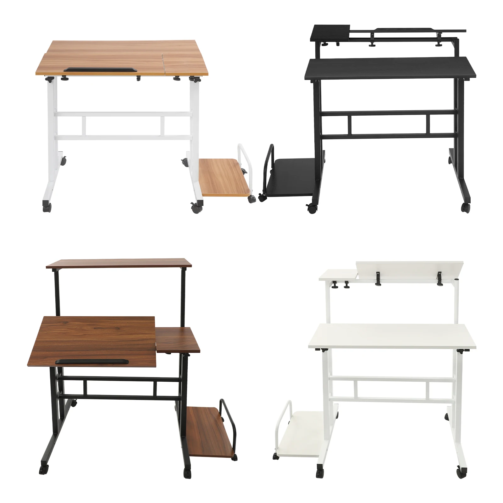 Modern Multi Functional Foldable Desk Floor Standing Computer Desk Adjustable Computer Table