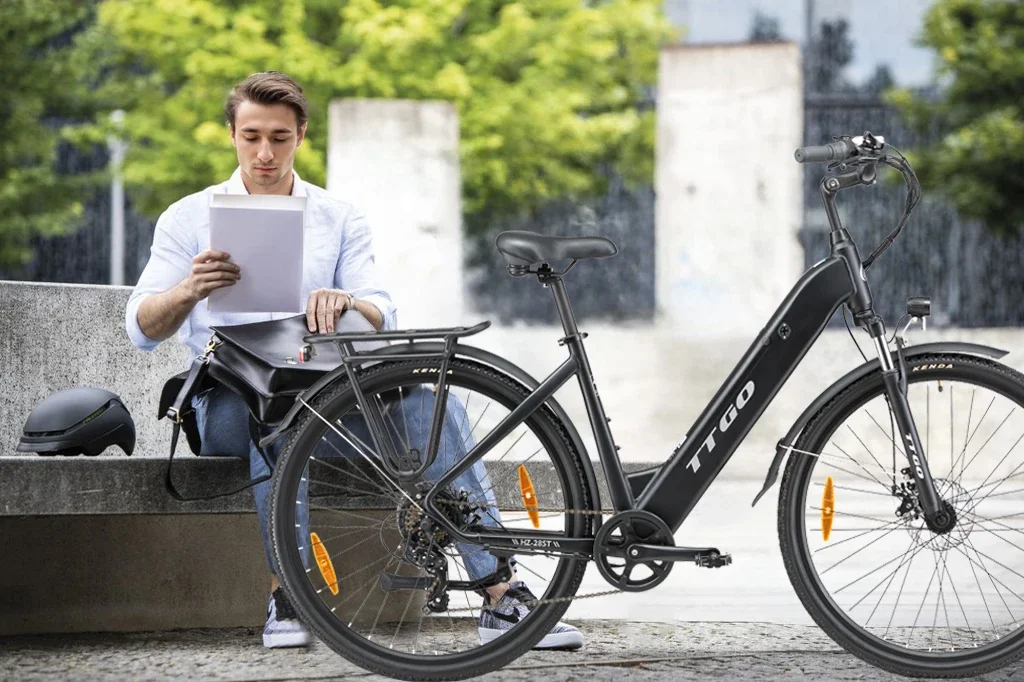 TTGO HZ-28ST Electric Bike 36V20Ah Battery 250W Motor Electric Bicycle,28 Inch Range 110 km,Lightweight Aluminium E-City Bike