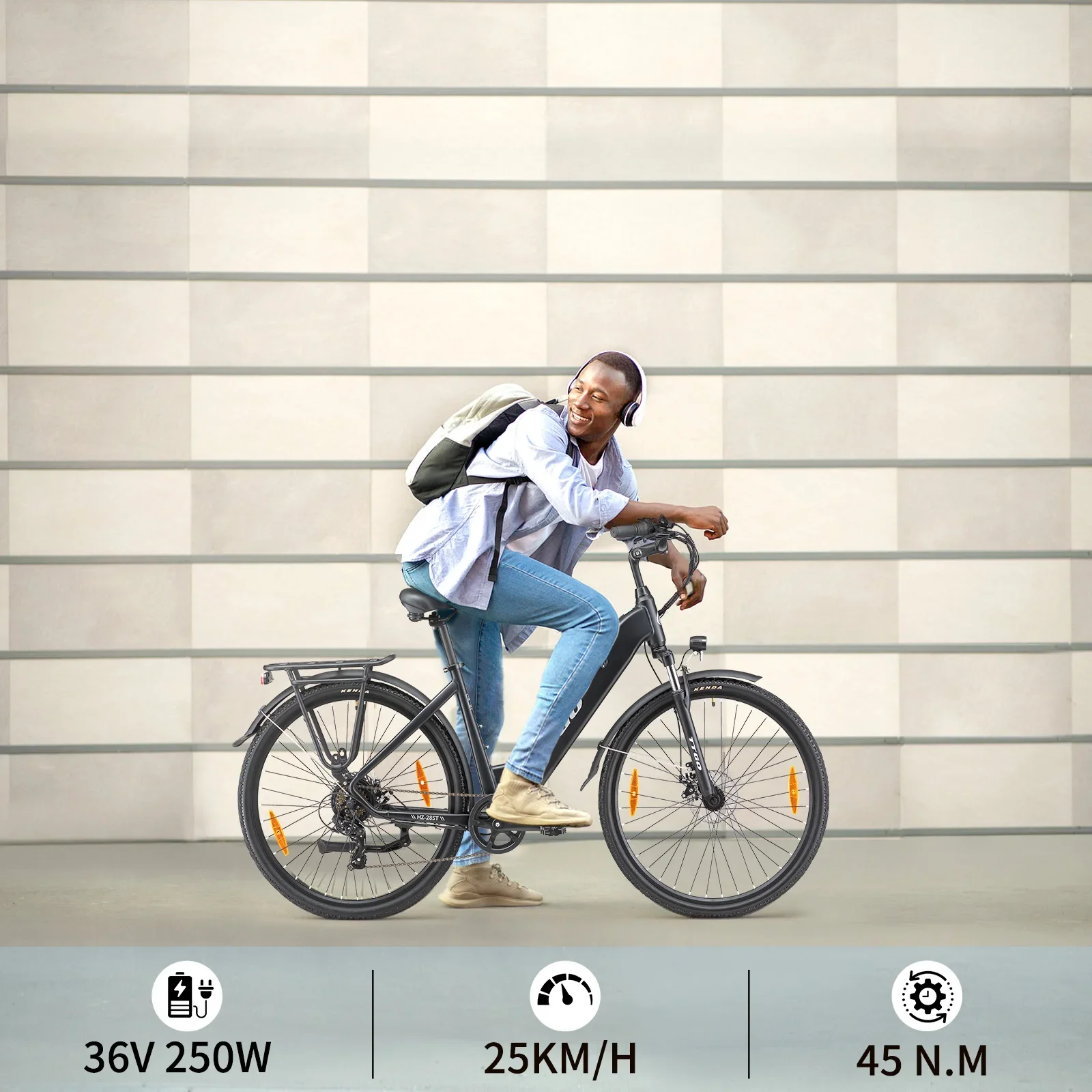 TTGO HZ-28ST Electric Bike 36V20Ah Battery 250W Motor Electric Bicycle,28 Inch Range 110 km,Lightweight Aluminium E-City Bike