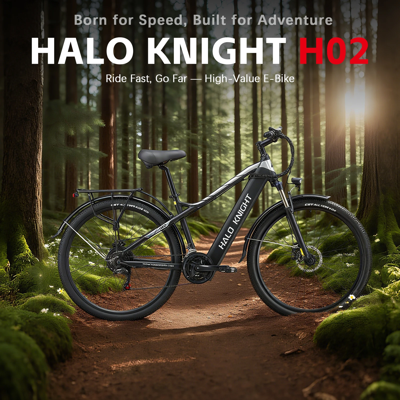 HALO KNIGHT H02 Adult Electric Bike 48V 750W 16AH Electric Bicycle 50KM/H Fast 60KM E Bike Cheap 29'' Ebike Powerful Motorbike