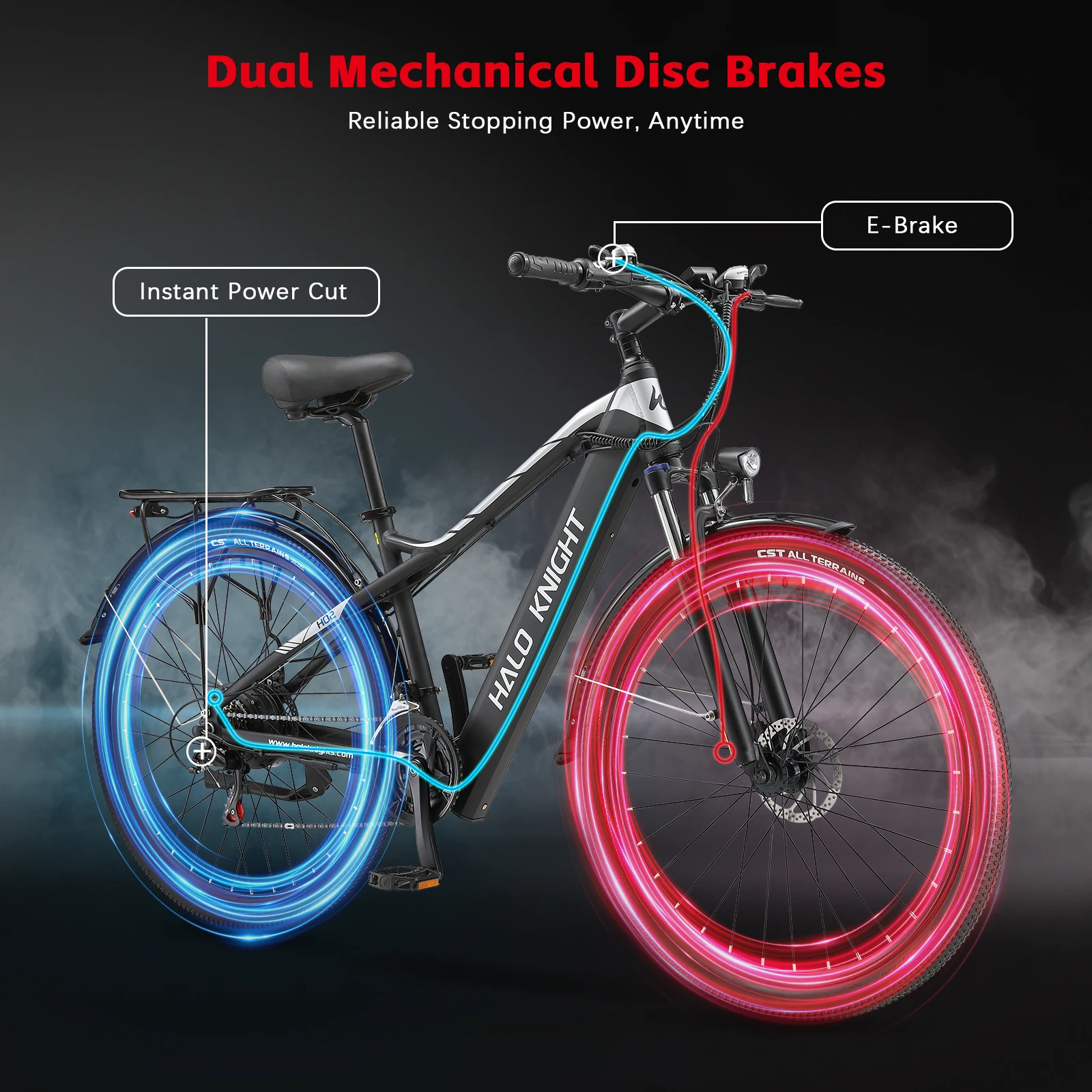 HALO KNIGHT H02 Adult Electric Bike 48V 750W 16AH Electric Bicycle 50KM/H Fast 60KM E Bike Cheap 29'' Ebike Powerful Motorbike