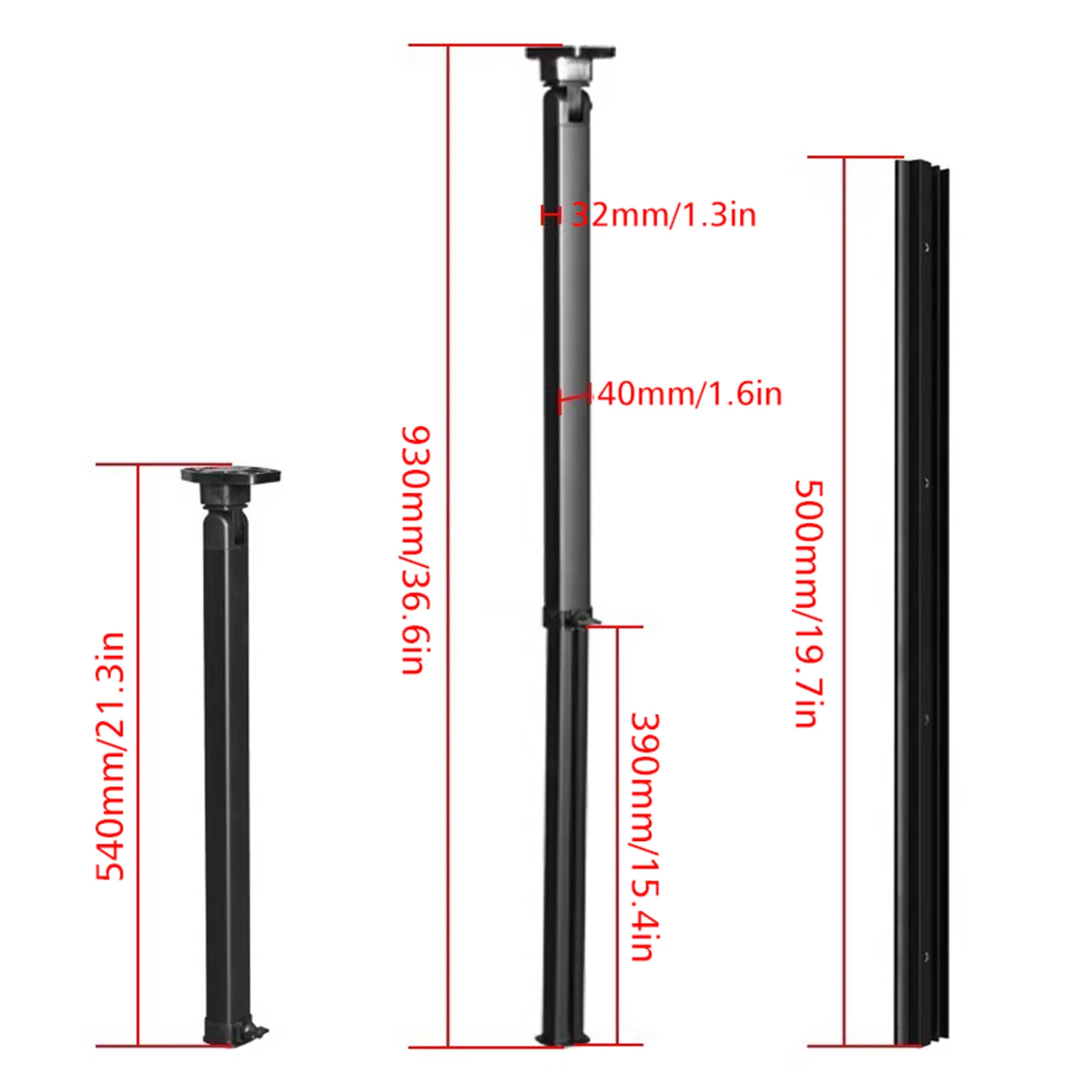 Folding RV Table Legs Adjustable 21-36 Inch Telescopic Aluminum Stand for Camper Caravan Motorhome Boat Furniture Hardware Parts