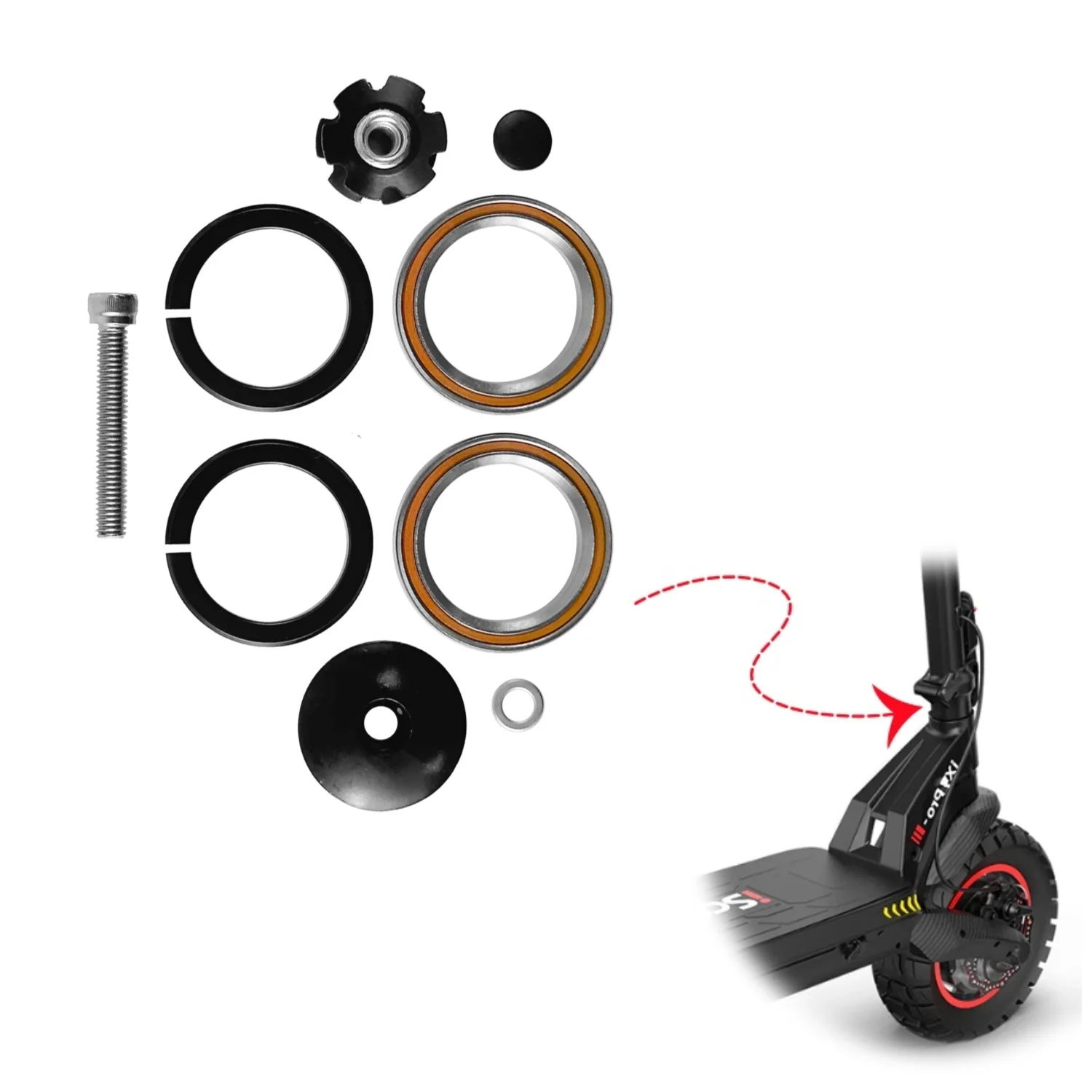 1 Set Front Fork Bearing Kit Parts For iScooter iX7 Pro Smartgyro Crossover Dual Max Electric Scooter Fork Bearings Balls Parts