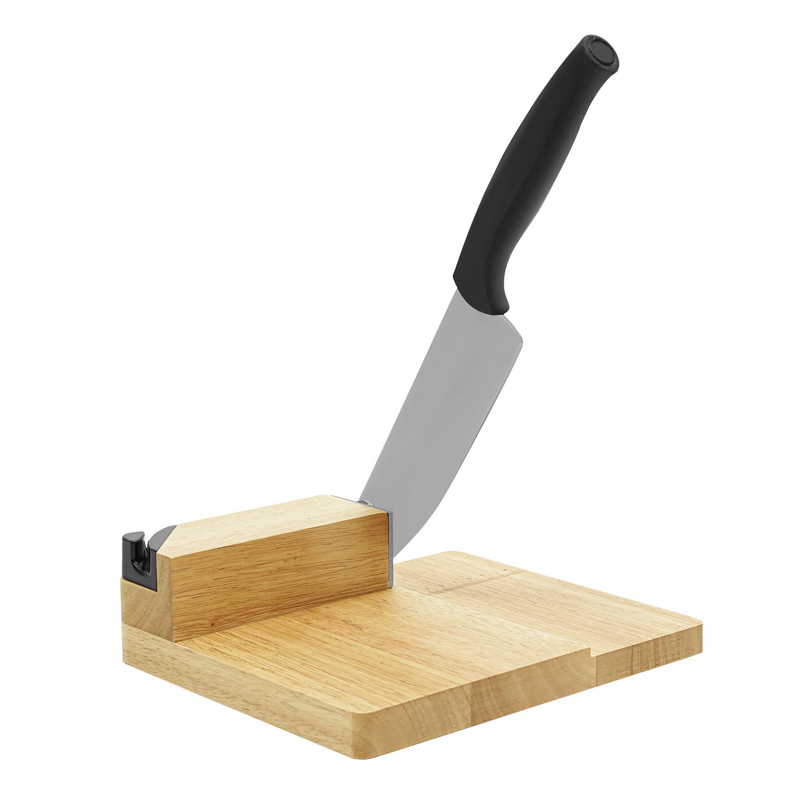 Guillotine Slicer Wood Meat Slicer Stainless Steel Manual Meat Cutter with Wood Board Tray Vegetable Chopper Sausage Meat Cutter