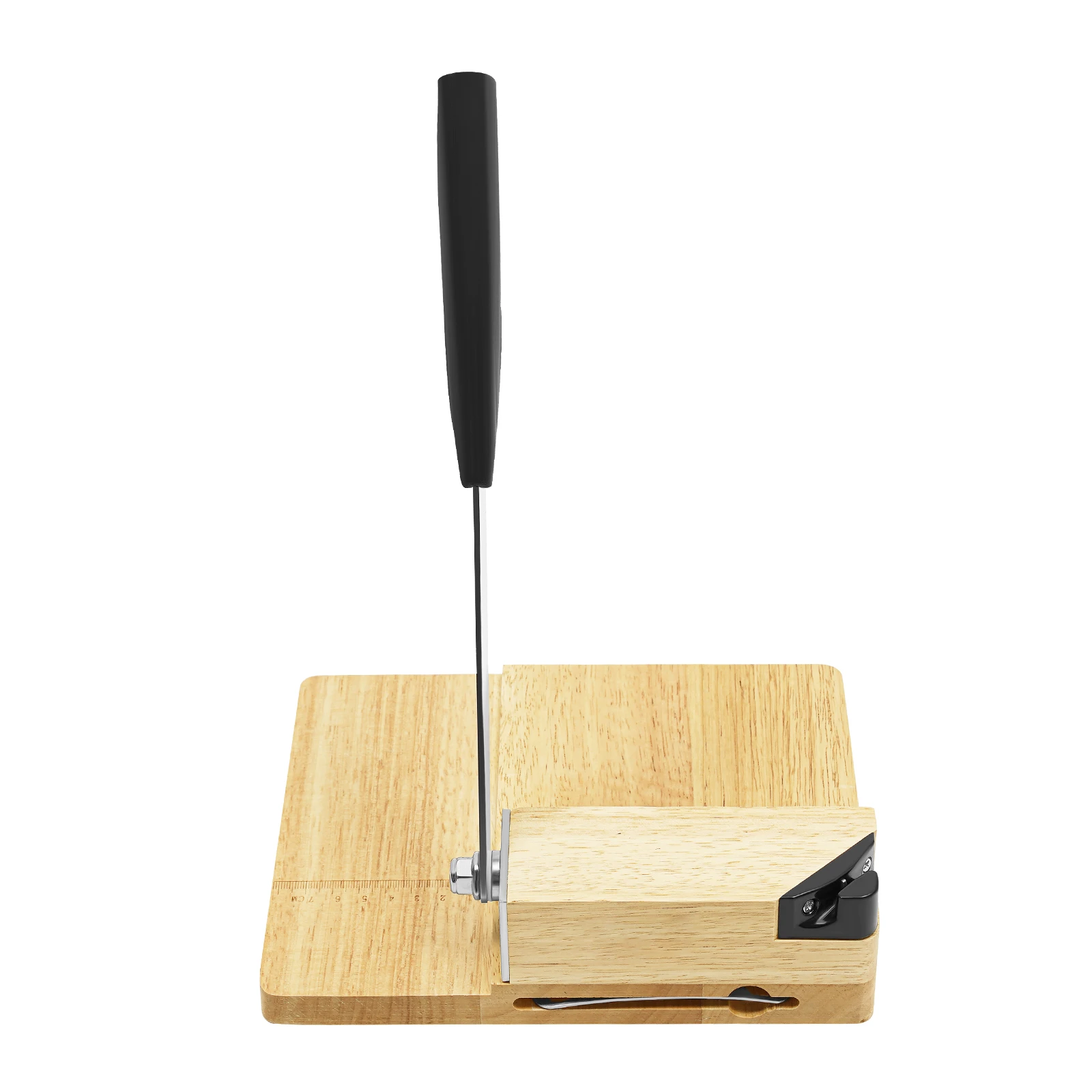 Guillotine Slicer Wood Meat Slicer Stainless Steel Manual Meat Cutter with Wood Board Tray Vegetable Chopper Sausage Meat Cutter