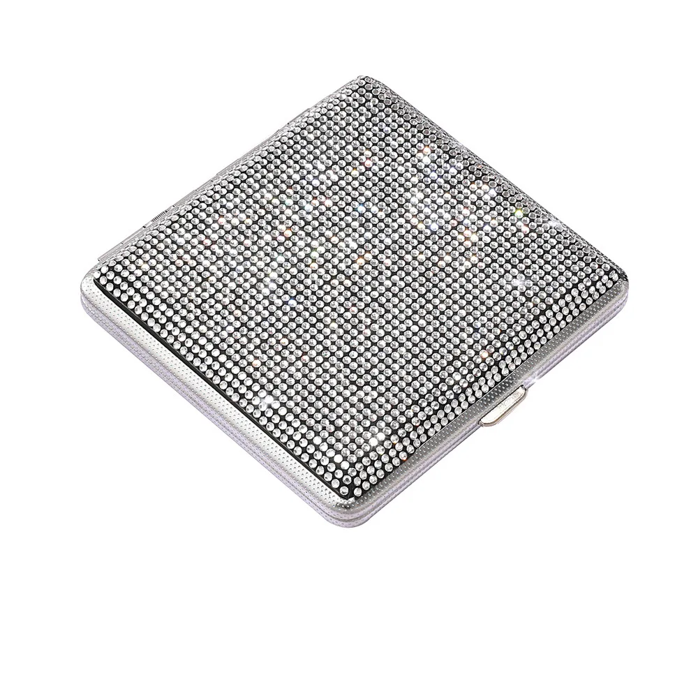 Diamond-encrusted women's Cigarette Case Hidden Button press-jumper personalised Flash Diamond Cigarette Case