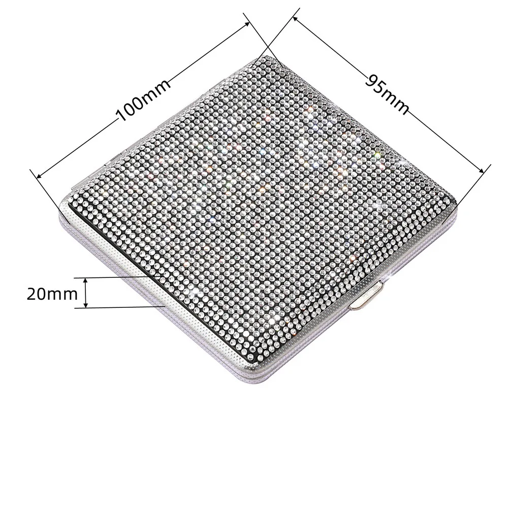 Diamond-encrusted women's Cigarette Case Hidden Button press-jumper personalised Flash Diamond Cigarette Case