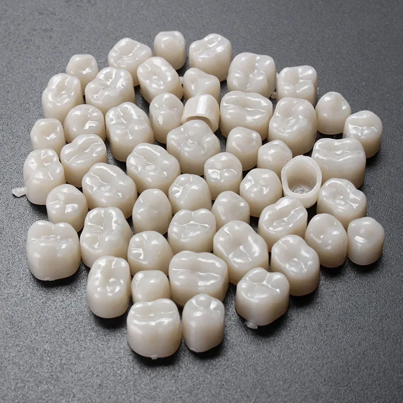 60pcs Resin Teeth Dentistry Dental Temporary Crown Material for Anterior & Molar Teeth Protecting Oral Care Whitening Stable