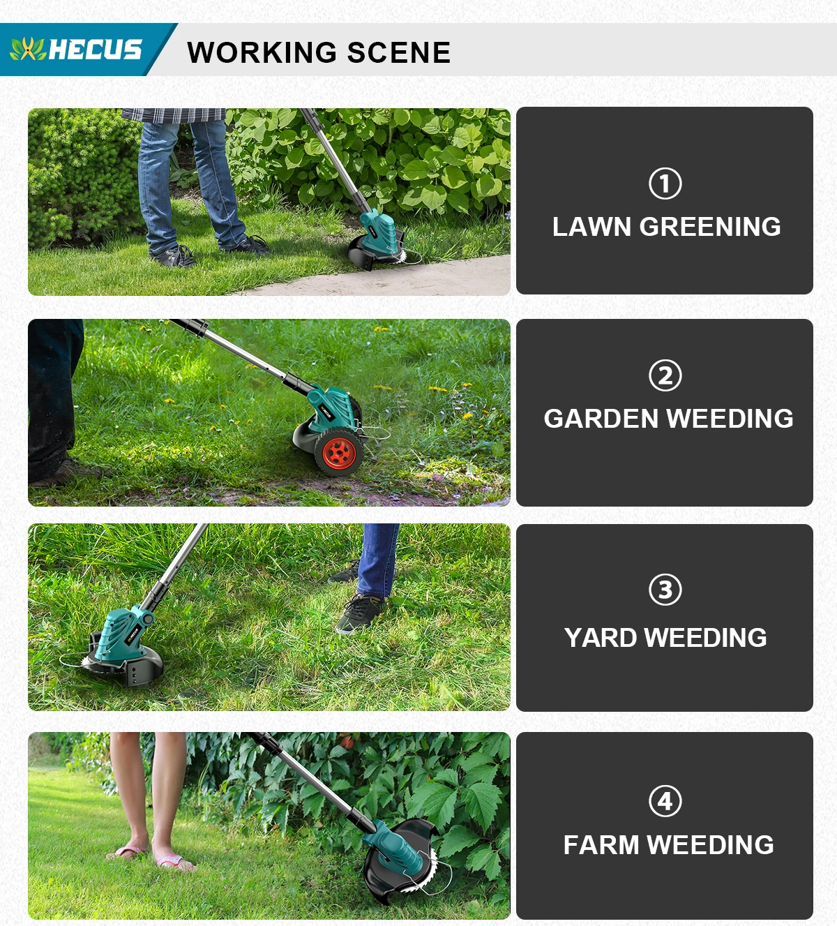 Gisam 8 Inch Brushless Electric Lawn Mower Cordless Grass Trimmer Adjustable Garden Cutter Power Tool For Makita 18V Battery Pin
