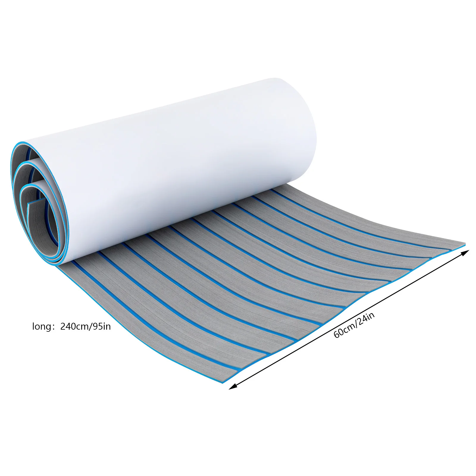 Eva Boat Flooring Foam Self-Adhesive Marine Non-Slip Mat Eva Foam Decking Sheet for Boat Decks, Yachts Flooring Stairs, 240*60cm