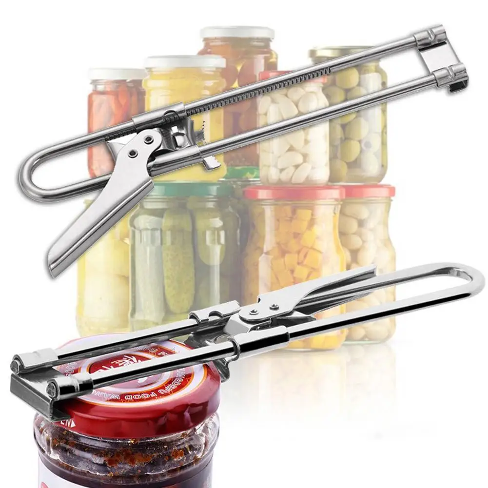 Can Opener Adjustable Steel Non-Slip Manual Jar Bottle Bottle Lid Opener Gadget Home Kitchen Professional Gadgets Tool