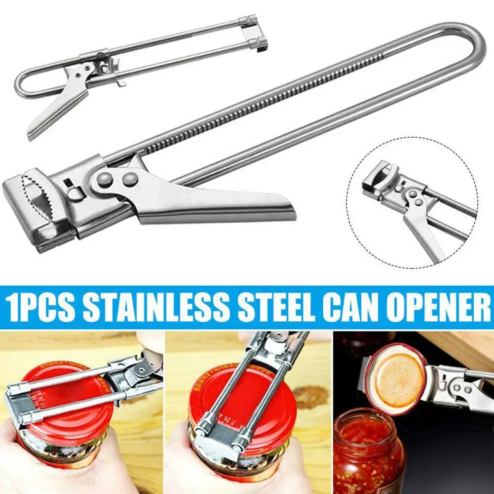 Can Opener Adjustable Steel Non-Slip Manual Jar Bottle Bottle Lid Opener Gadget Home Kitchen Professional Gadgets Tool