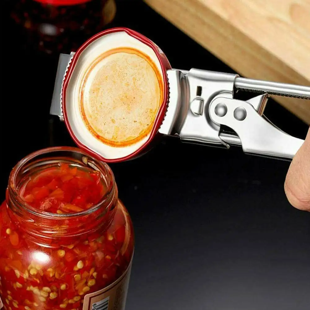 Can Opener Adjustable Steel Non-Slip Manual Jar Bottle Bottle Lid Opener Gadget Home Kitchen Professional Gadgets Tool