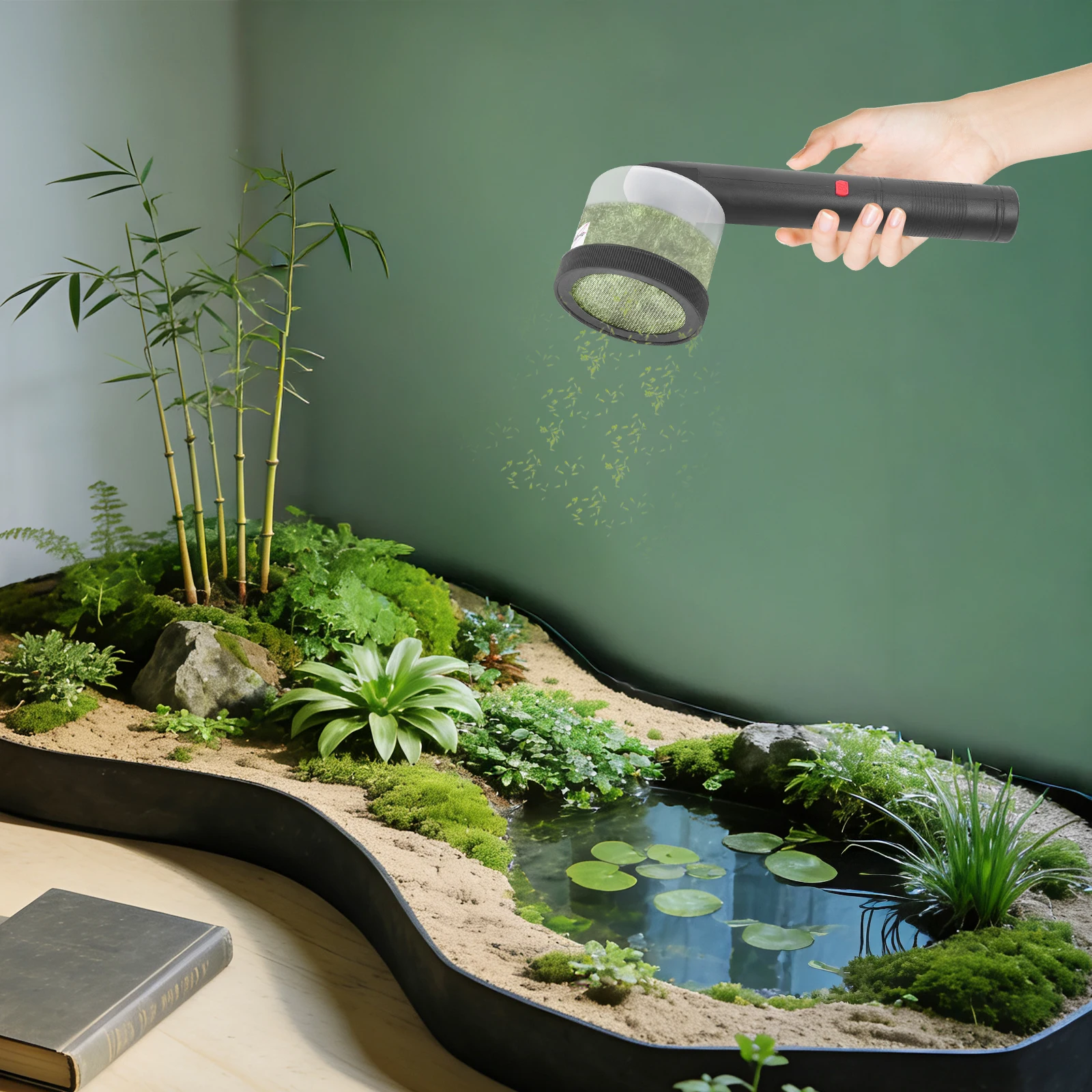 Mini Electrostatic Flocking Machine Handheld Static Grass Applicator for Model Scenery DIY Terrain Sand Table Craft Tool