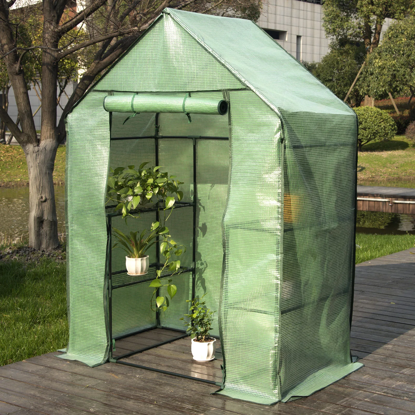 WOLTU Warm Foil Greenhouse Tomato Garden House with Tiers Waterproof Flower Vegetable Cultivation Plant Grow Tent Household Shed