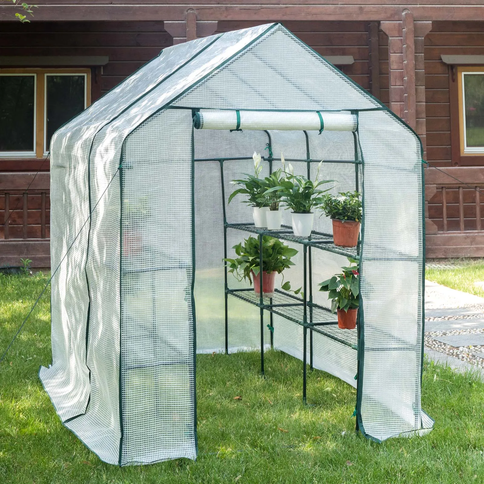 WOLTU Warm Foil Greenhouse Tomato Garden House with Tiers Waterproof Flower Vegetable Cultivation Plant Grow Tent Household Shed