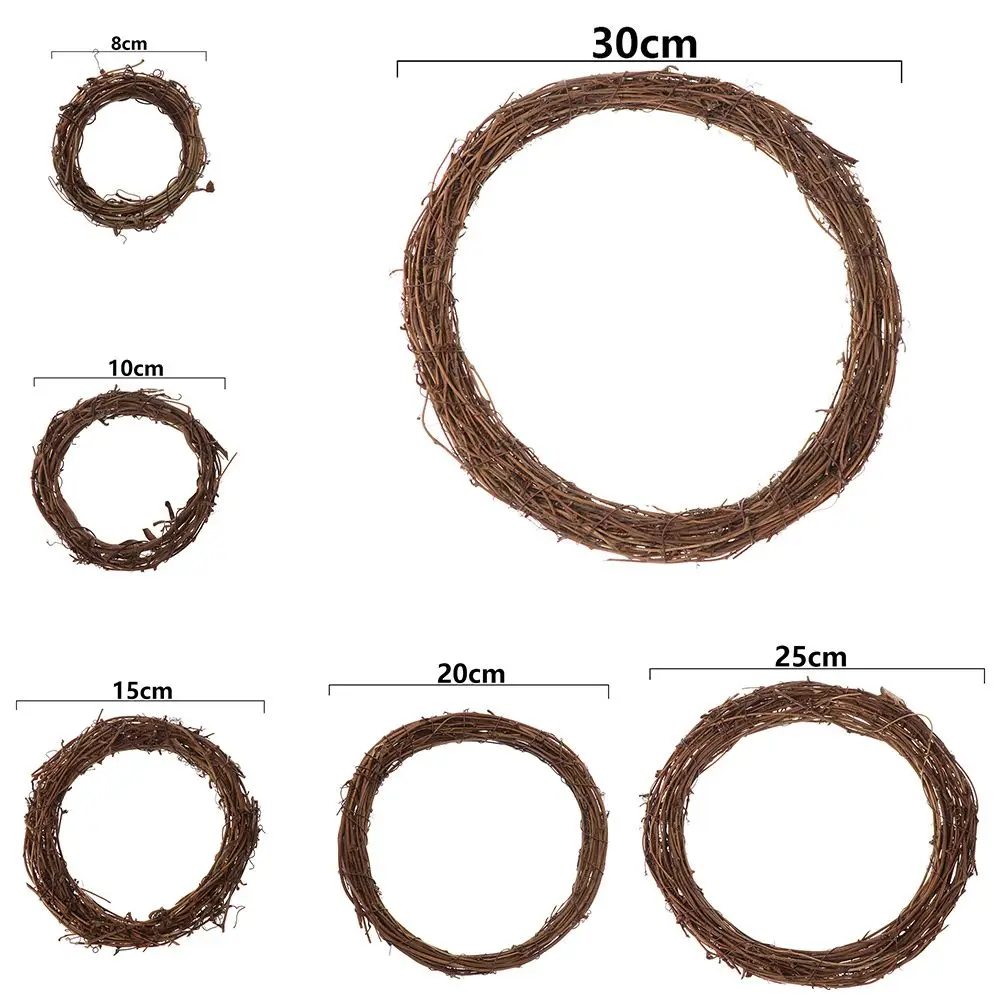 8-30CM Christmas Artificial Wreath Wicker Vine Ring Festival Rattan Garland Xmas Party Decoration Garlands