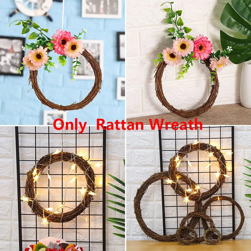 8-30CM Christmas Artificial Wreath Wicker Vine Ring Festival Rattan Garland Xmas Party Decoration Garlands