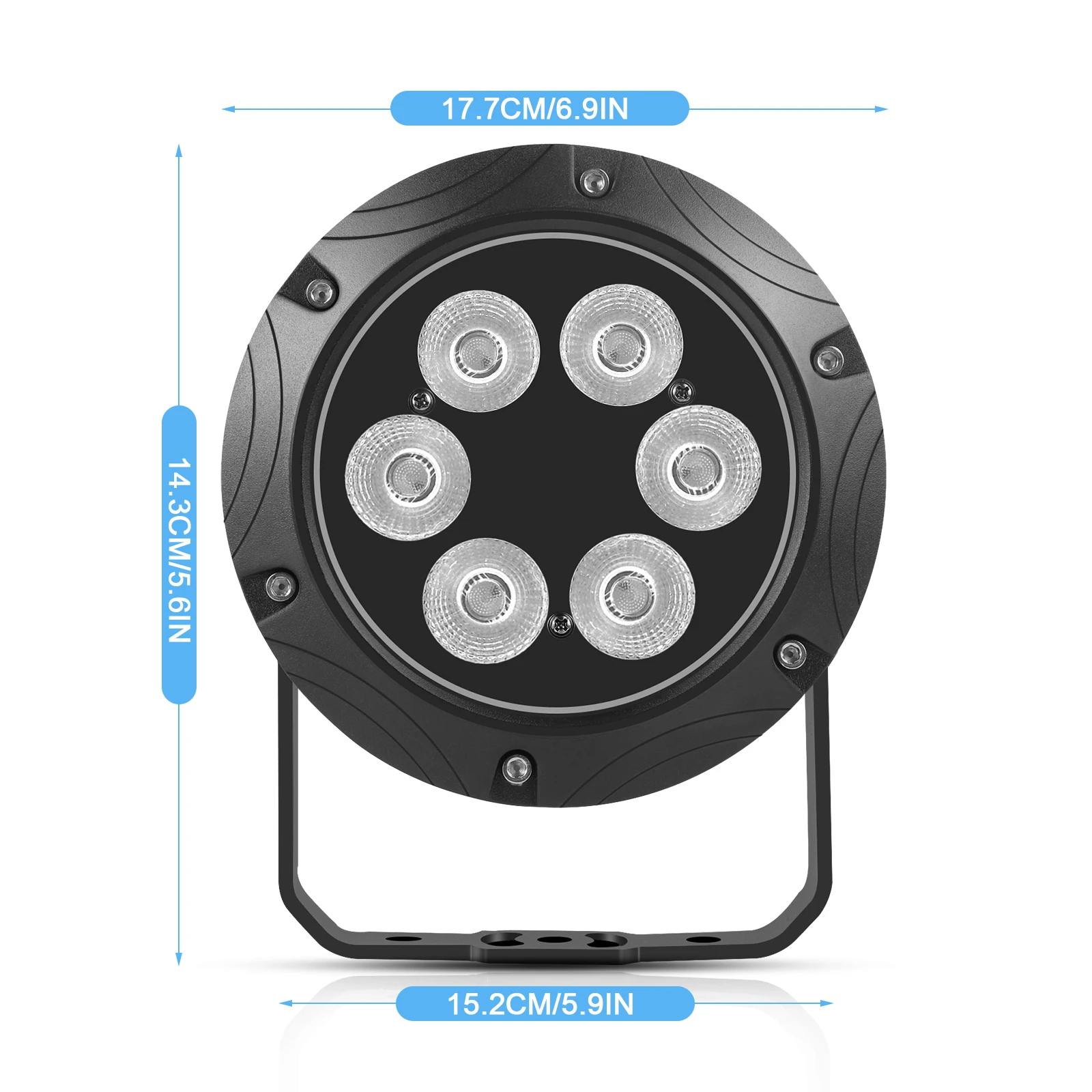 U'King 4PCS Waterproof Par Light 6x10W RGBW LED Strobe Effect Lighting DMX512 Sound Activated Control Stage Light for DJ Disco
