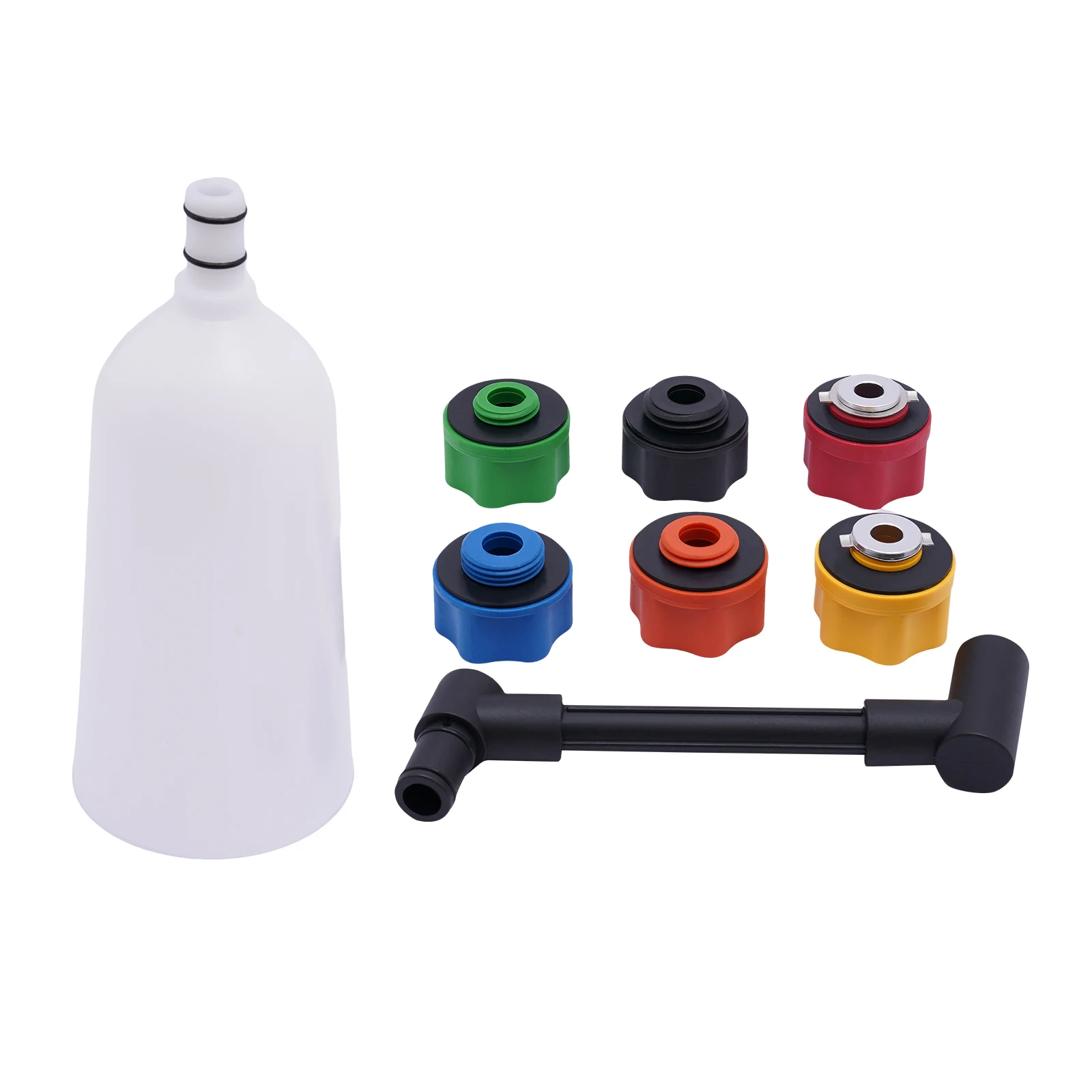 Oil Filling Funnel Set, 0.5Gal Filling Funnel Adapter Angle Funnel Aid Adapter Set W/ 6 Adapters for Audi, BMW, Dodge, Honda