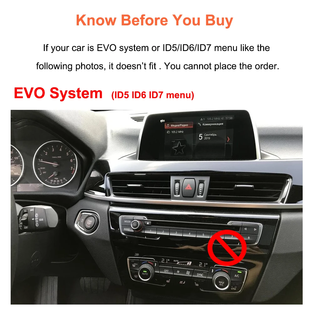 Thread free multimedia car radio Bonroad inch with Carplay and Android Auto, Linux system, for BMW X1 F48 2016-2017 NBT system, Mirror Link
