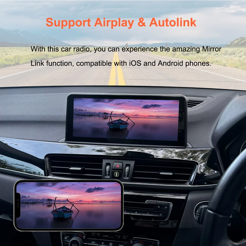 Thread free multimedia car radio Bonroad inch with Carplay and Android Auto, Linux system, for BMW X1 F48 2016-2017 NBT system, Mirror Link