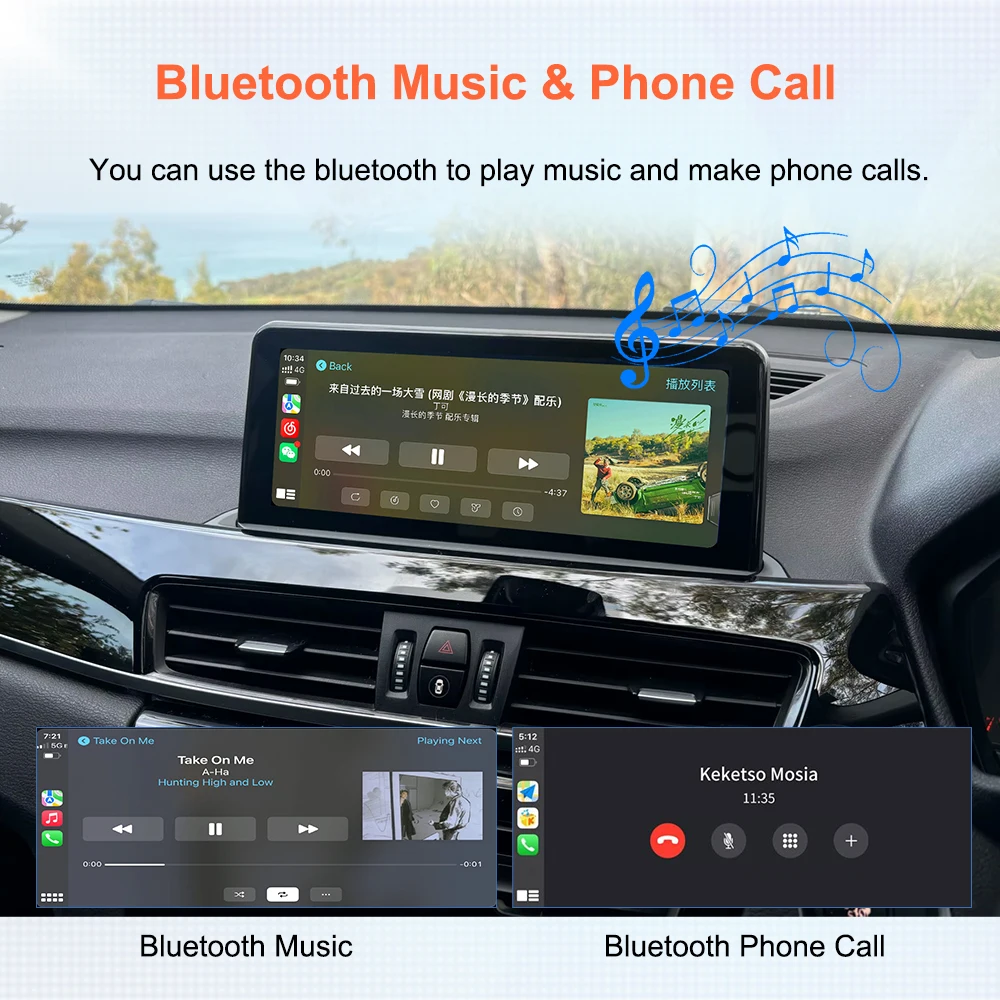 Thread free multimedia car radio Bonroad inch with Carplay and Android Auto, Linux system, for BMW X1 F48 2016-2017 NBT system, Mirror Link