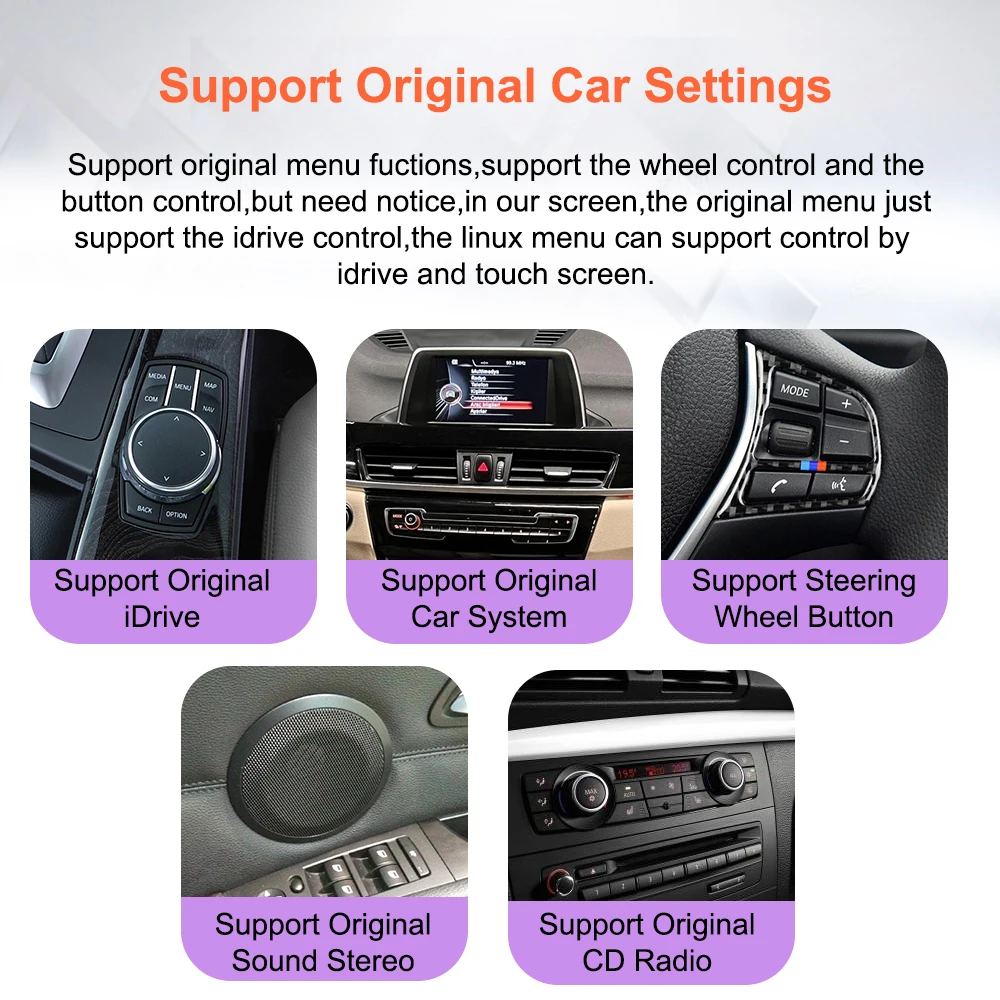 Thread free multimedia car radio Bonroad inch with Carplay and Android Auto, Linux system, for BMW X1 F48 2016-2017 NBT system, Mirror Link