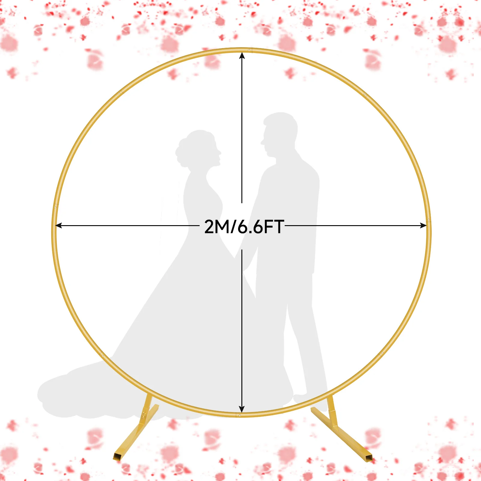 Circular Metal Arch Stand Wedding Round Balloon Arch Flower Gold Background Arch Backdrop Decoration Birthday Party DIY Decor