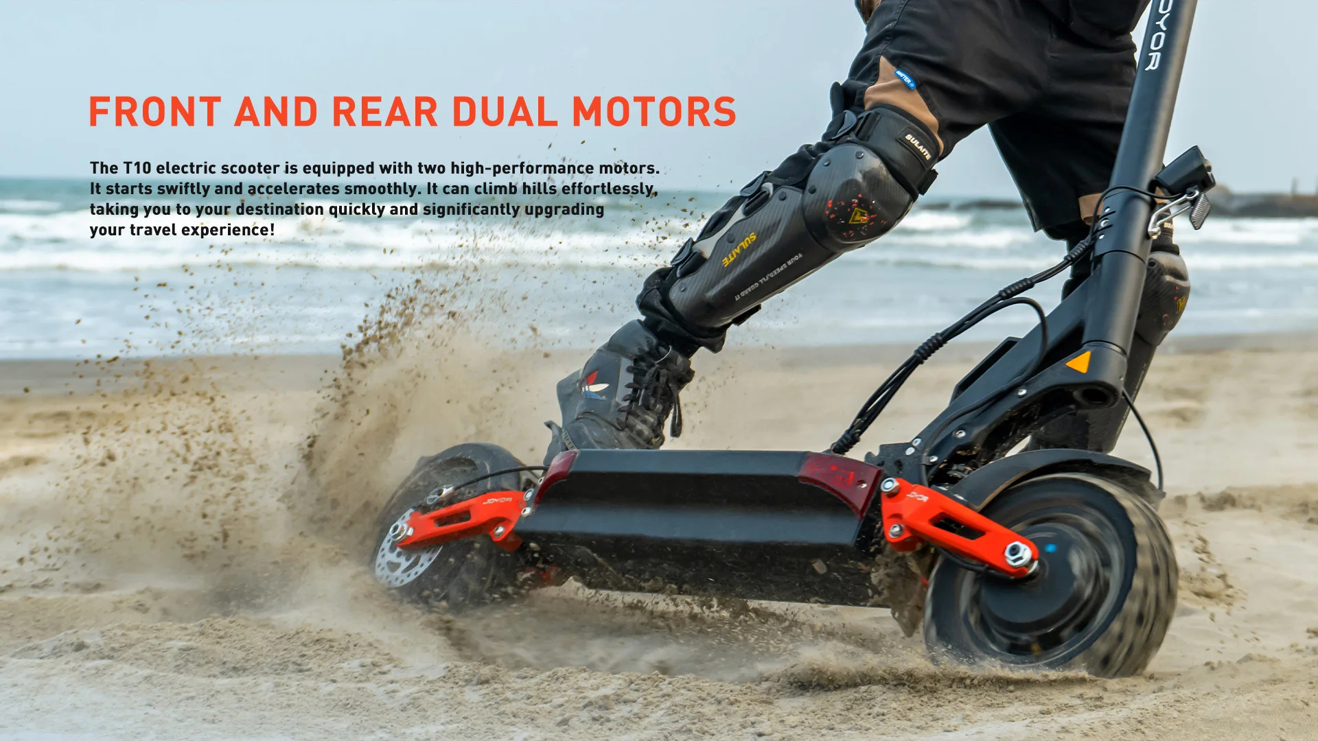 JOYOR T10 Adult Electric Scooter Dual Motor 60V18AH Battery Off-Road 10-Inch Tire Foldable E-Scooter for Off-Pavement