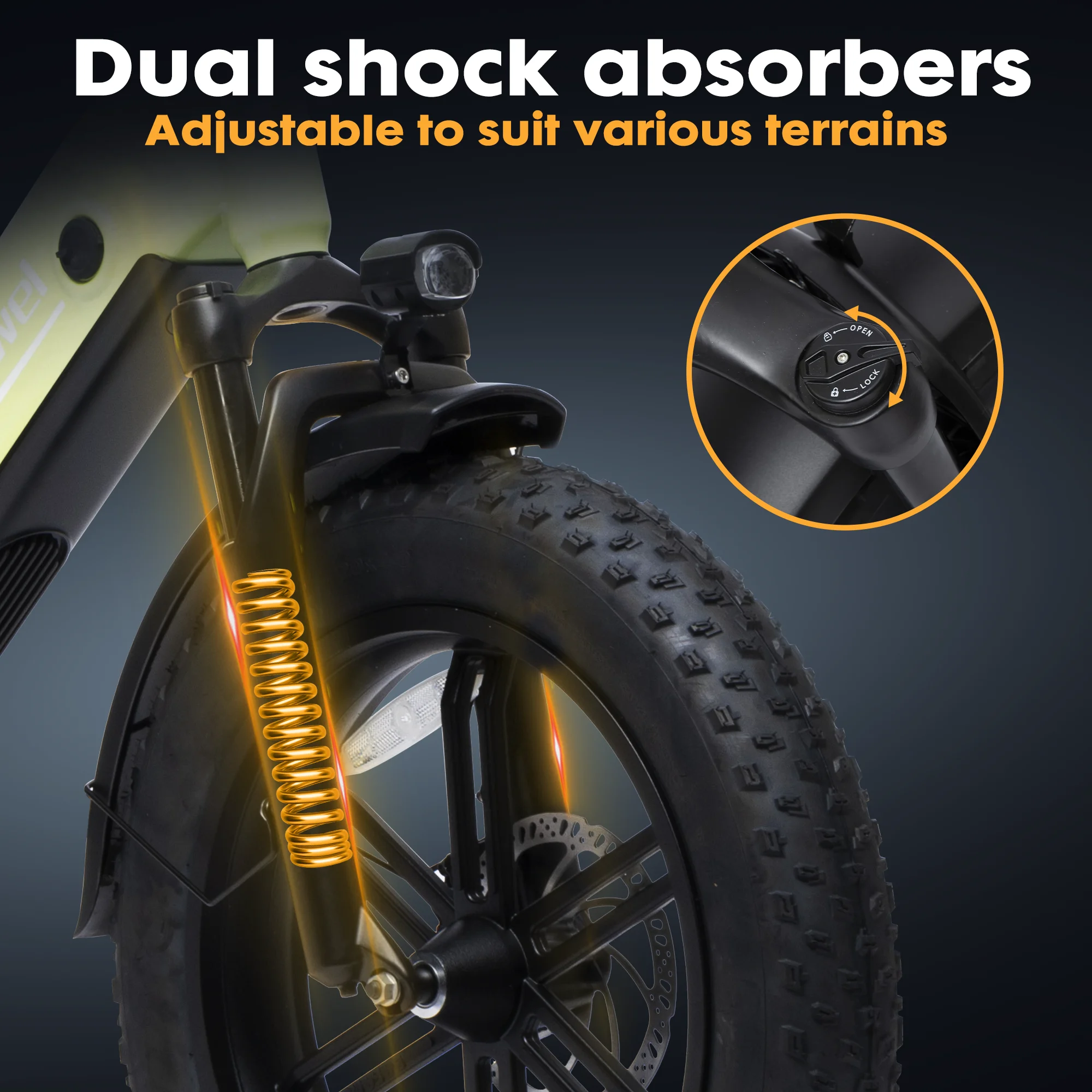 Bodywel F20 Pro Electric Bike for Adults 48V20AH Battery 20 Inch Tires Snowmobile Style E-Bicycle