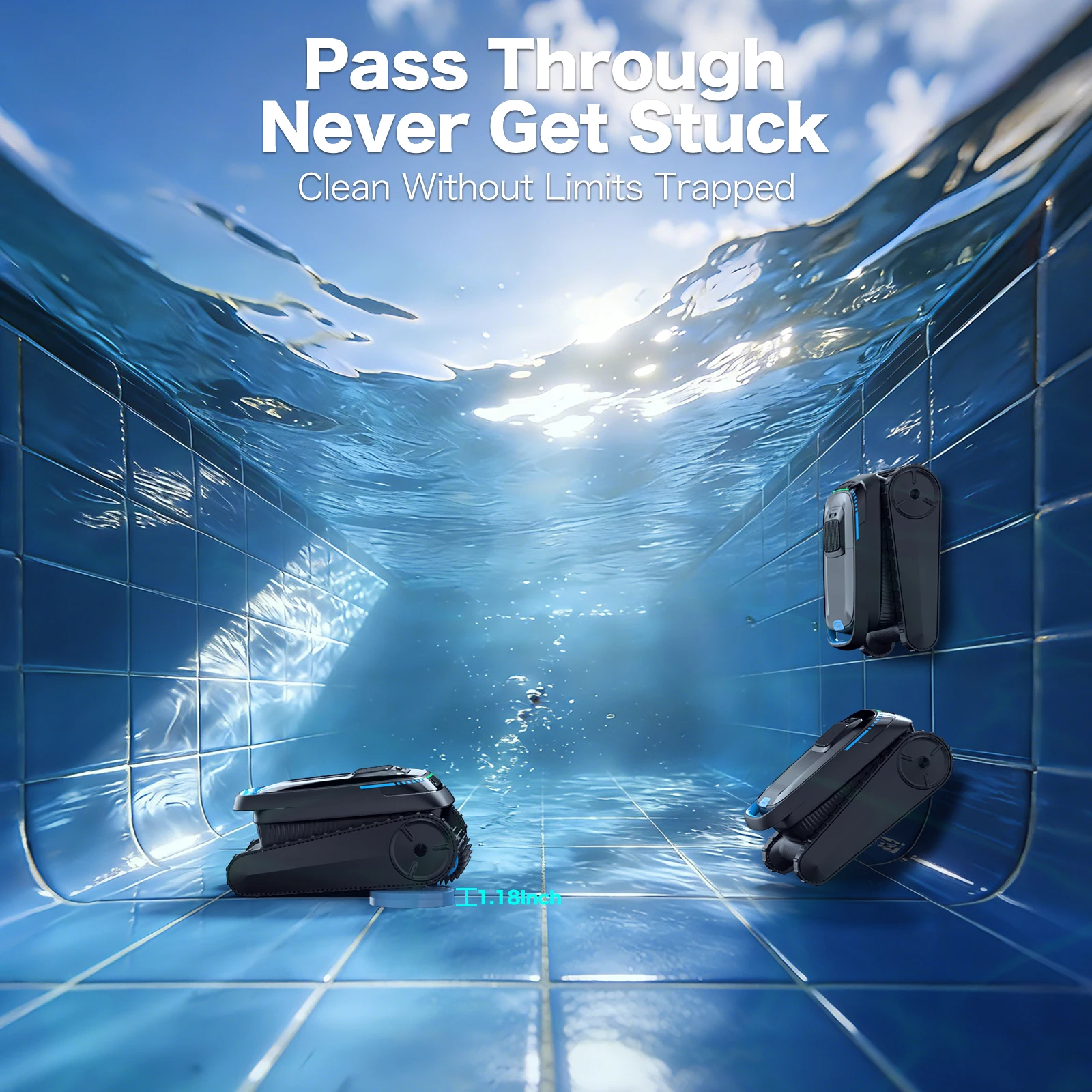 120Min ARROBO CP20 Cordless Robotic Pool Cleaner for Inground & Above Ground Pool Smart Navigation