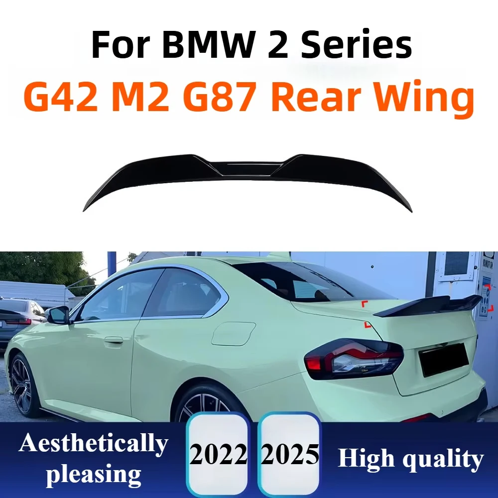 Glossy Black Rear Wing Spoiler Diffuser Exterior Tuning Kit Car Modification Accessory For BMW 2 Series G42 M2 G87 2022+
