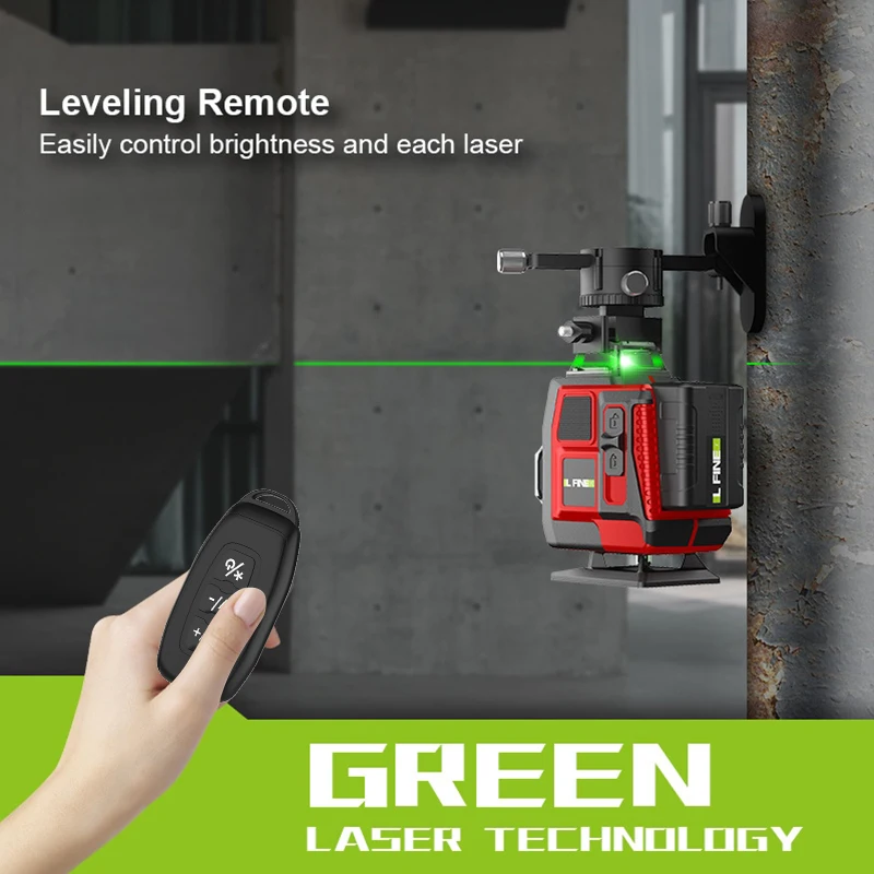 16 Line 4D Laser Level Four Lasers Emit 360° Horizontal & Vertical Laser Lines Professional Laser Leveling Tool for Construction