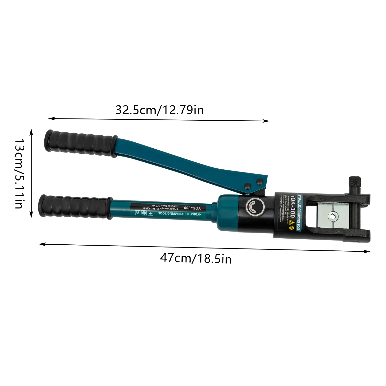  Hydraulic Crimper w/ 11 Pairs of Dies, YQK-300 Hand Operated Hydraulic Crimping Tool Manual Hydraulic Tube Crimper Set