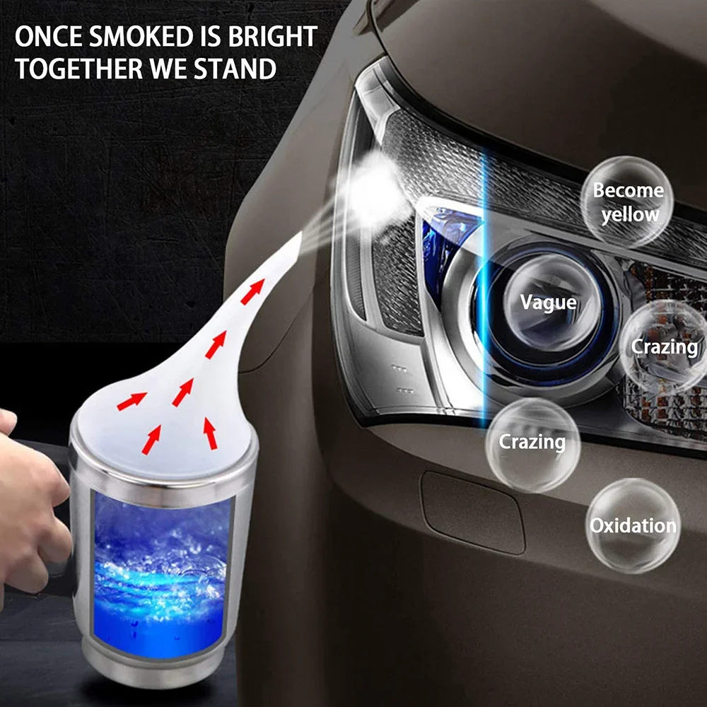 Car Headlight Polishing Restoration Kit Auto Headlight Restorer Repair Set Workshop Tools 500ML Liquid Polymer Evaporator