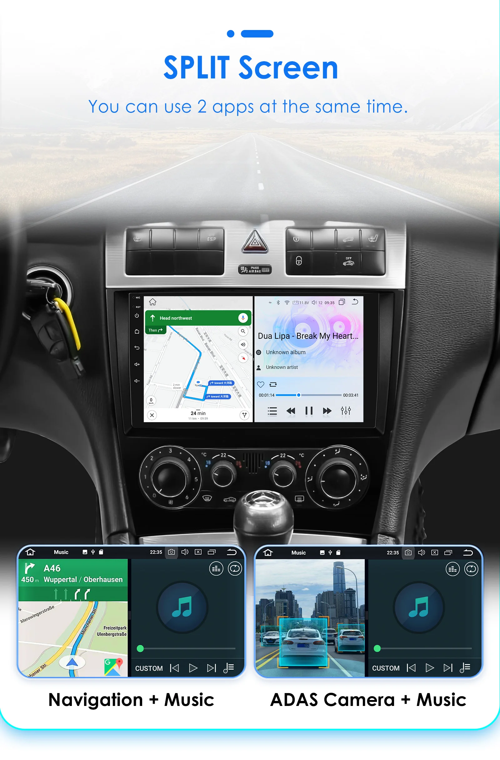9" 2Din Android 13 Car Radio For Mercedes Benz CLC W203 C-Class C180 C200 CLK200 CLK W209 Navi GPS 4G CarPlay autoradio 8G 128G