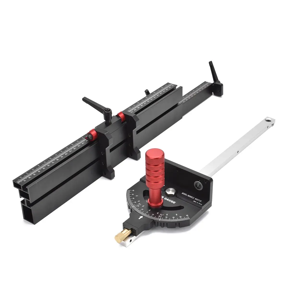 ENJOYWOOD 400 to 765mm Woodworking Fence Miter Gauge With T Tracks Backer DIY Table Saw Router Box Joint Jig Woodworking Tool