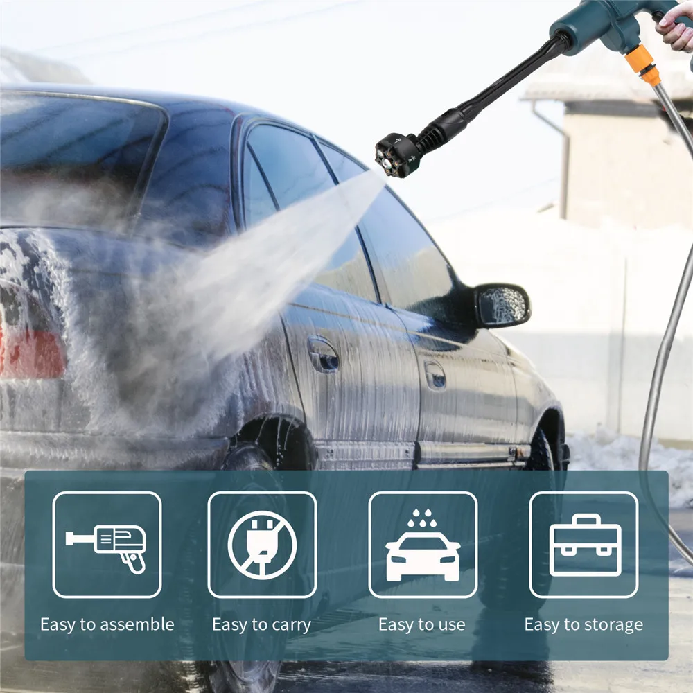 200Bar Brushless Electric High Pressure Washer Water Gun 6IN1 Cordless Car Washer Cleaning Garden For Makita 18V Battery