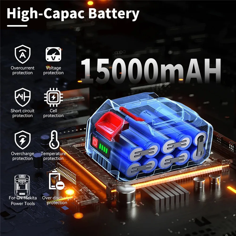 200Bar Brushless Electric High Pressure Washer Water Gun 6IN1 Cordless Car Washer Cleaning Garden For Makita 18V Battery