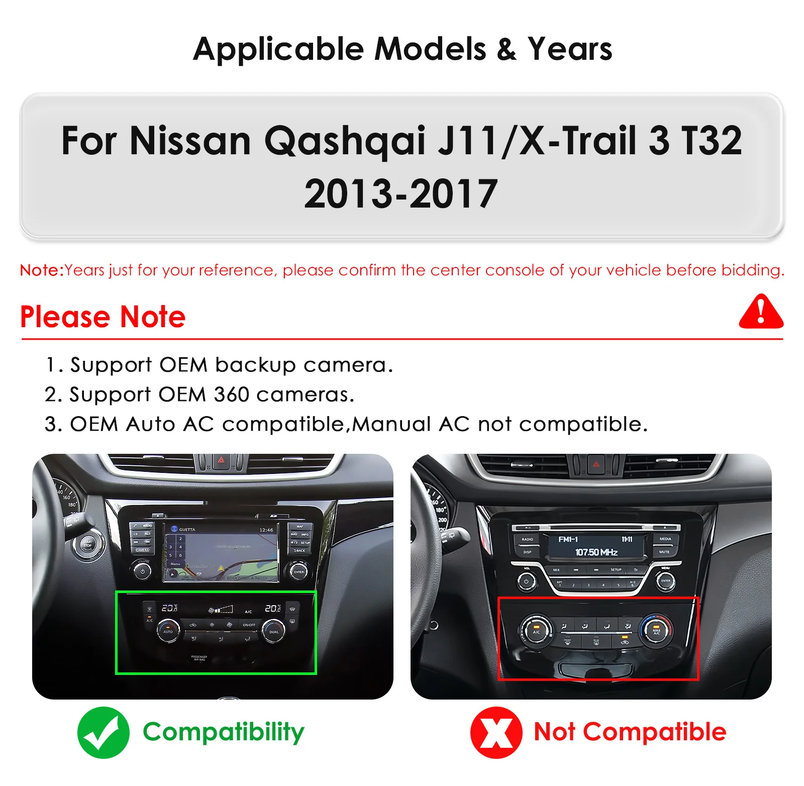 9.7inch 2DIN Android 13 Car Radio for Nissan Qashqai J11/X-Trail 3 T32 2013-2017 Multimedia Stereo Wireless Carplay 360Camera