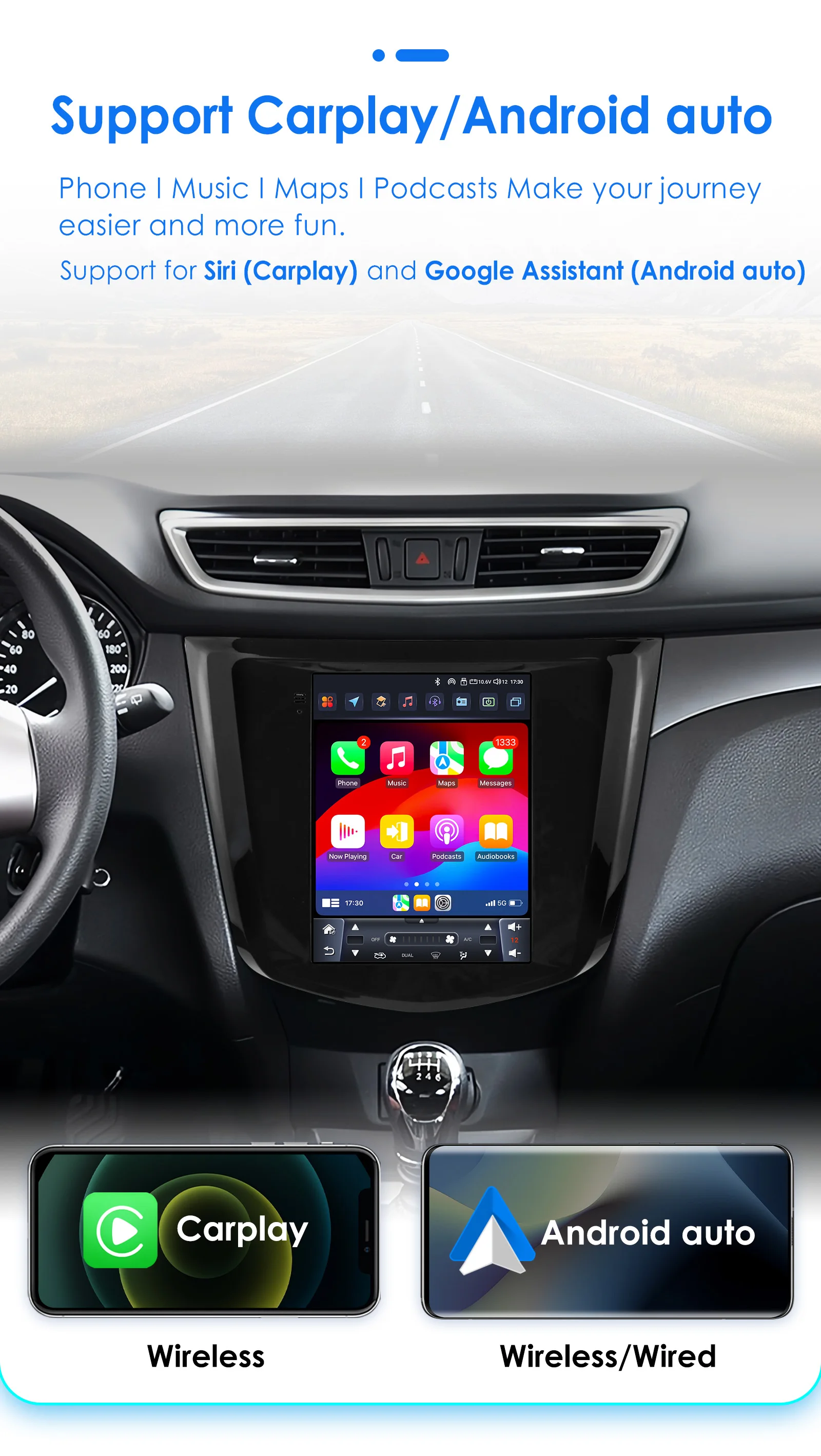 9.7inch 2DIN Android 13 Car Radio for Nissan Qashqai J11/X-Trail 3 T32 2013-2017 Multimedia Stereo Wireless Carplay 360Camera