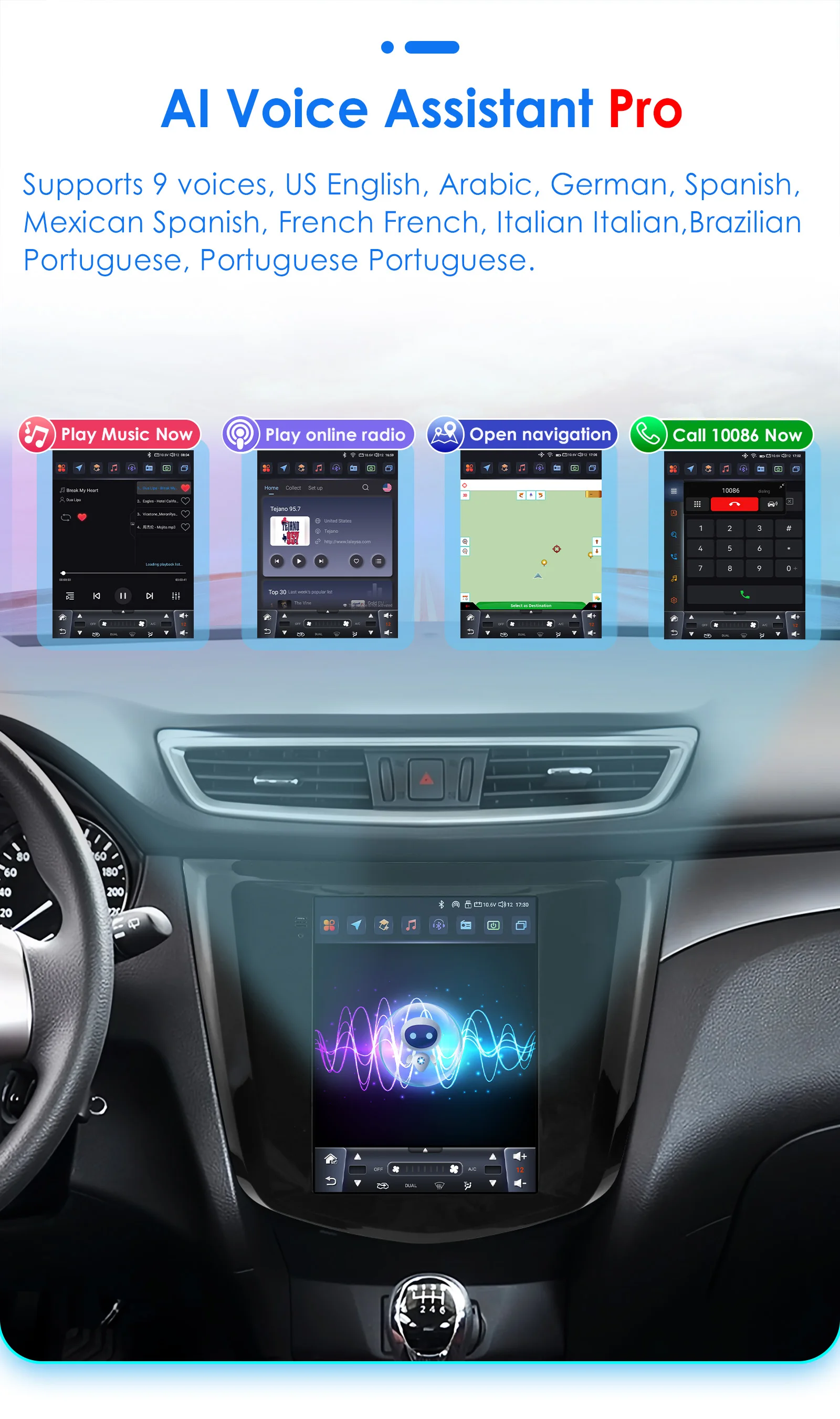 9.7inch 2DIN Android 13 Car Radio for Nissan Qashqai J11/X-Trail 3 T32 2013-2017 Multimedia Stereo Wireless Carplay 360Camera