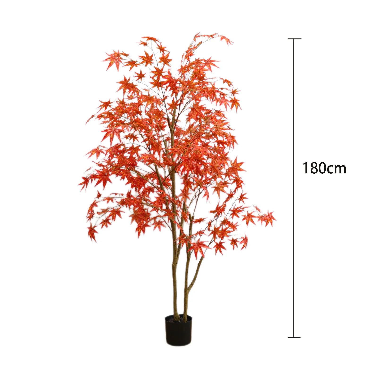 Autumn Maple Artificial Fall Tree In Plastic Pot Faux Red Maple Leaves Silk Maple Tree For Thanksgiving Party Home Decoration