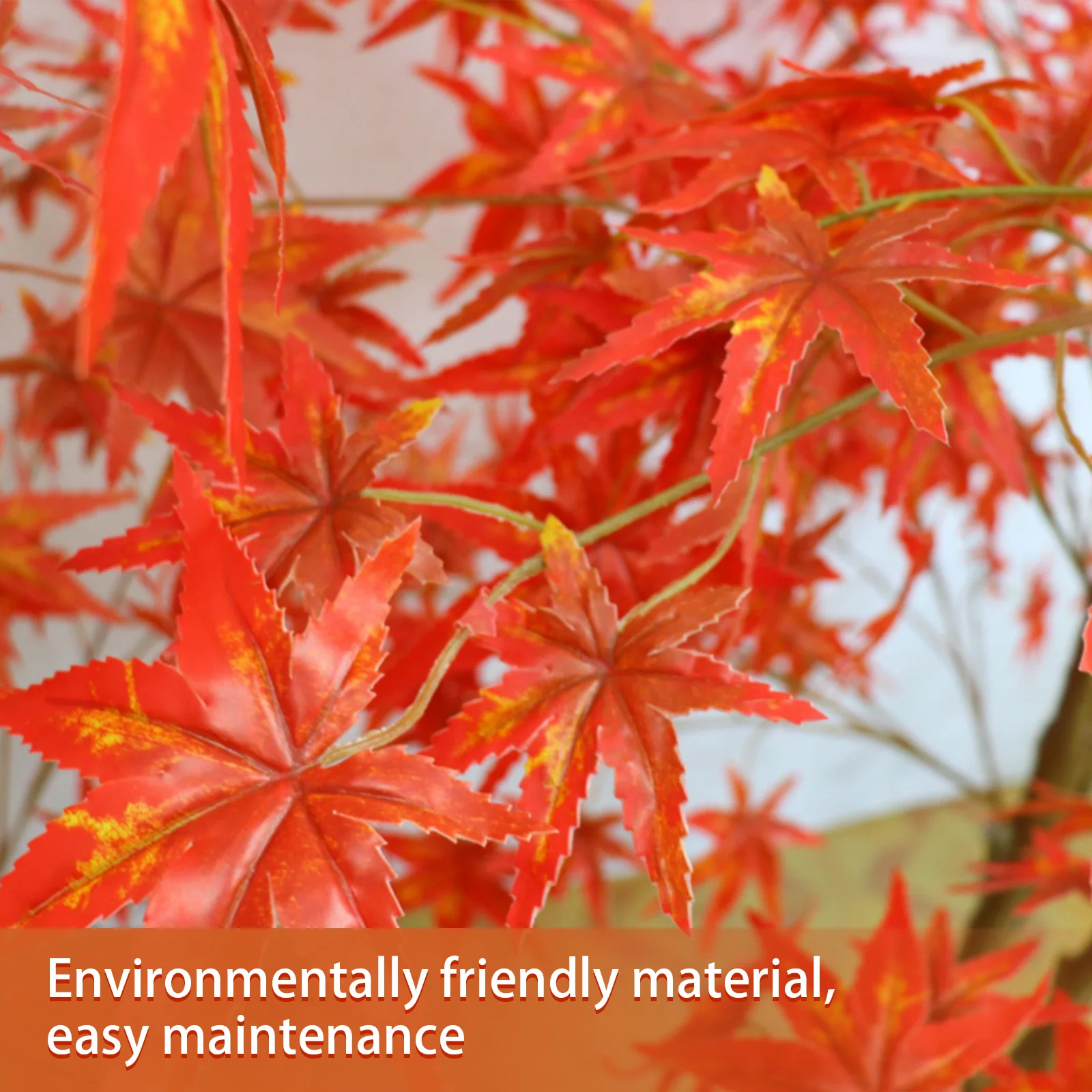 Autumn Maple Artificial Fall Tree In Plastic Pot Faux Red Maple Leaves Silk Maple Tree For Thanksgiving Party Home Decoration