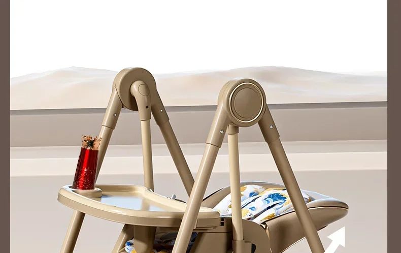 Lightweight Children's Dining Chair Multifunctional Baby Dining Chair with Adjustable Seat Height 2-in-1 Baby Rocking Swing