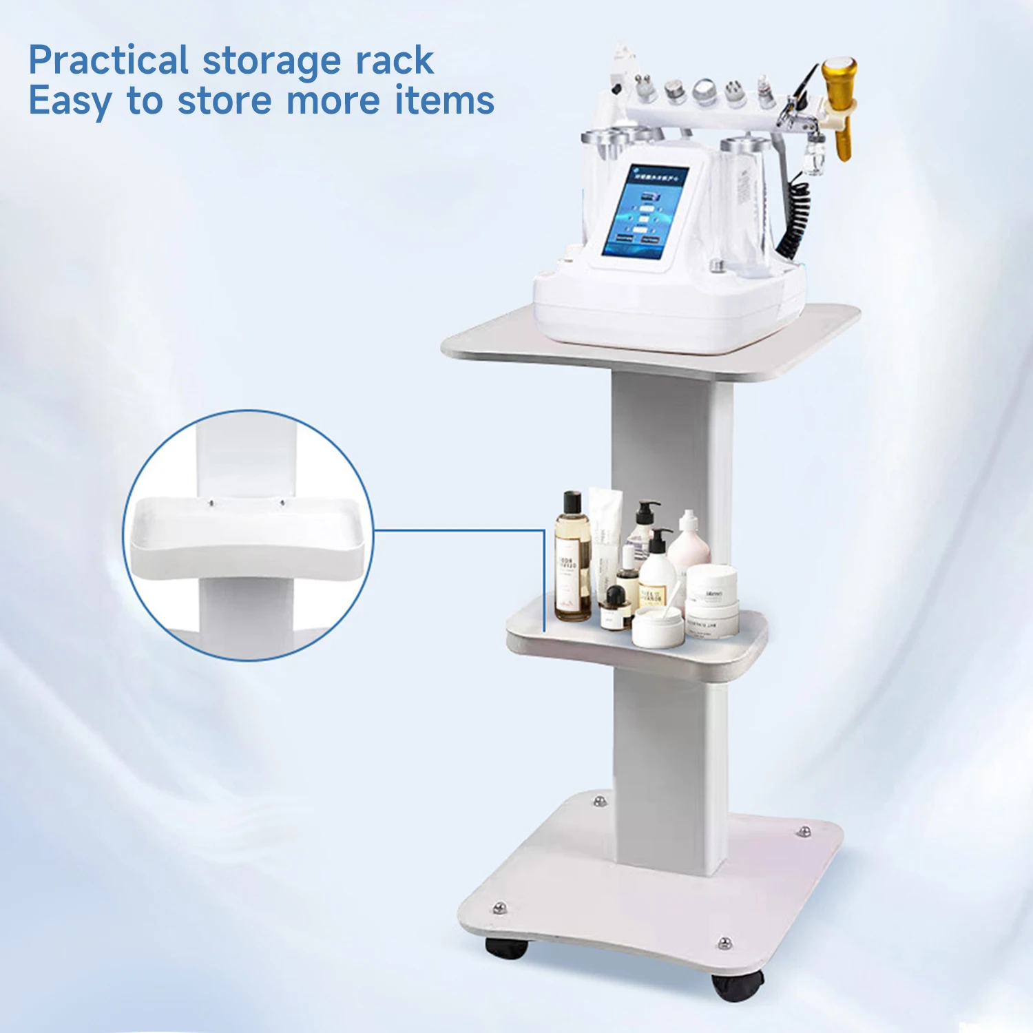 SPA Beauty Storage Beauty Salon Stand Rolling Trolley Cart Equipment Machine Holder Organizer 3 Tier Salon Table Wheel Holder