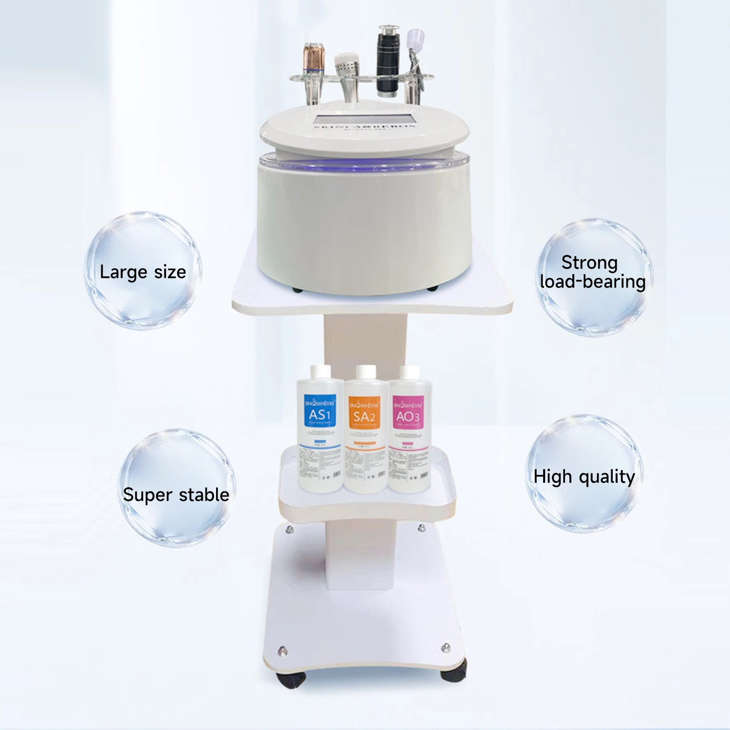 SPA Beauty Storage Beauty Salon Stand Rolling Trolley Cart Equipment Machine Holder Organizer 3 Tier Salon Table Wheel Holder