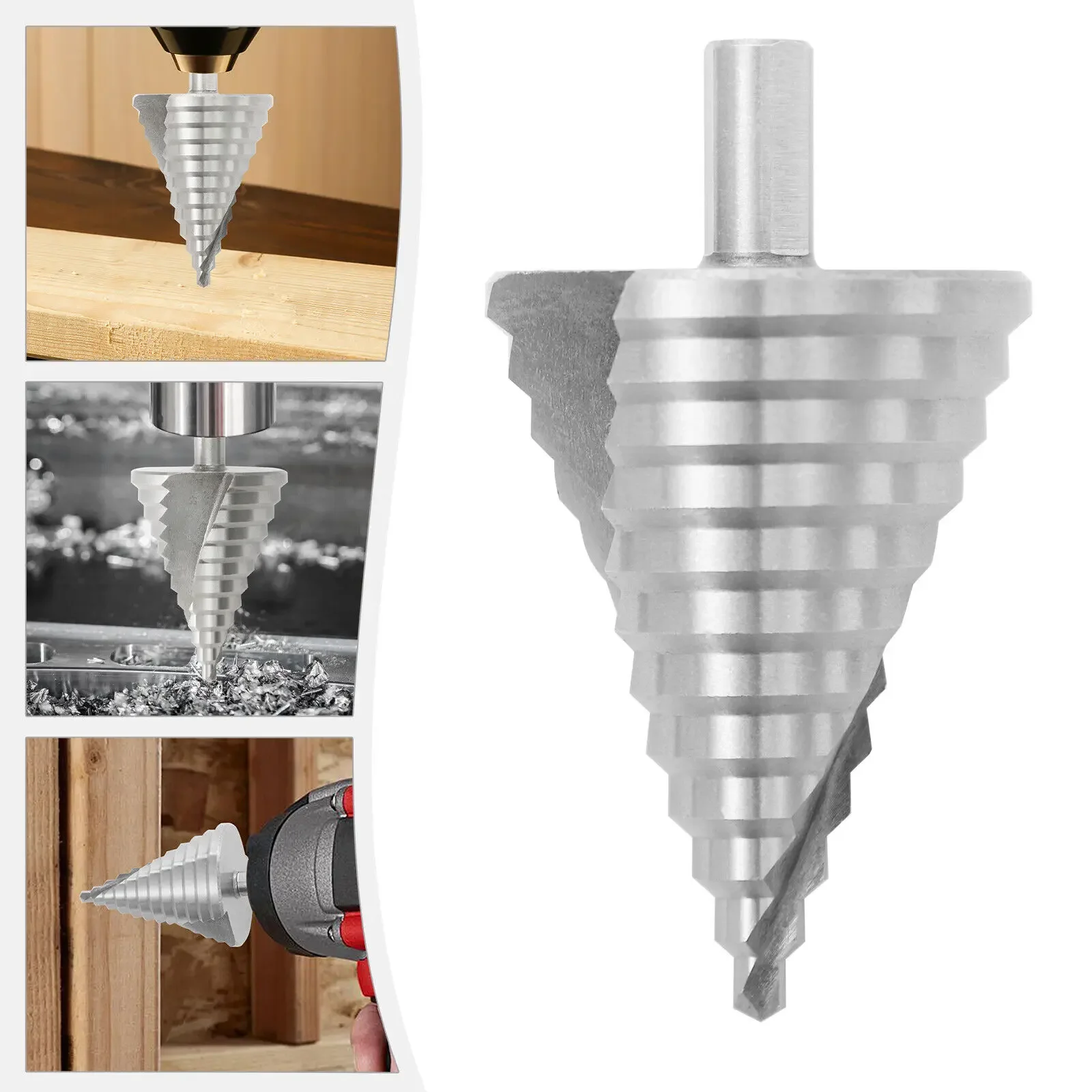 HSS Professional Stage Drill-Peeling Drill Set, Tapered Drill Slot Stepping Drill 6-60mm for Stainless Steel Metal Wood Plastic